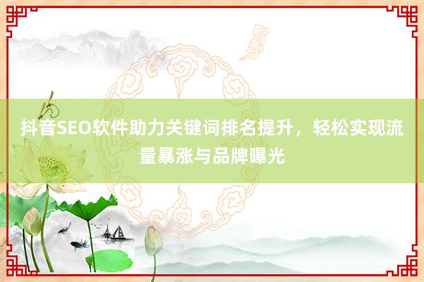 抖音SEO软件助力关键词排名提升，轻松实现流量暴涨与品牌曝光