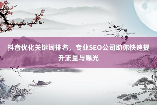 抖音优化关键词排名，专业SEO公司助你快速提升流量与曝光