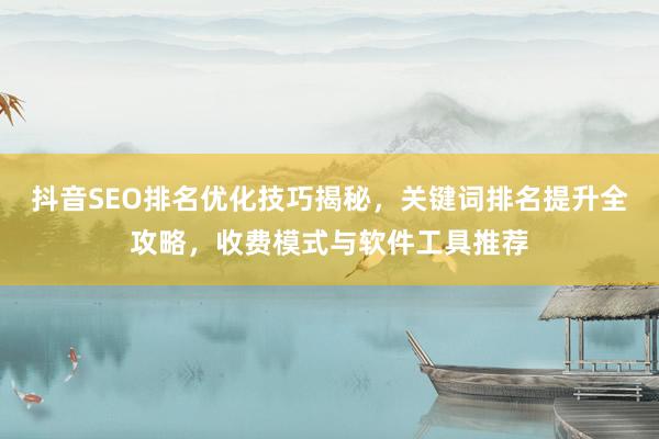 抖音SEO排名优化技巧揭秘，关键词排名提升全攻略，收费模式与软件工具推荐