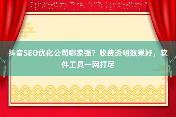 抖音SEO优化公司哪家强？收费透明效果好，软件工具一网打尽