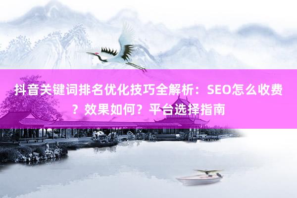抖音关键词排名优化技巧全解析：SEO怎么收费？效果如何？平台选择指南
