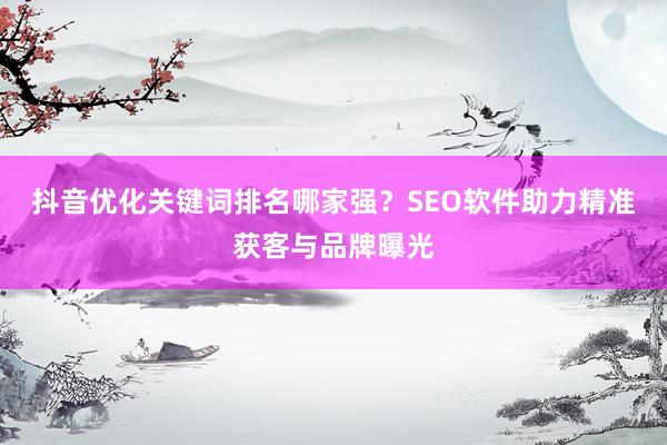 抖音优化关键词排名哪家强？SEO软件助力精准获客与品牌曝光