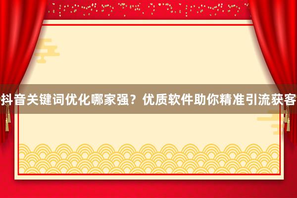 抖音关键词优化哪家强？优质软件助你精准引流获客