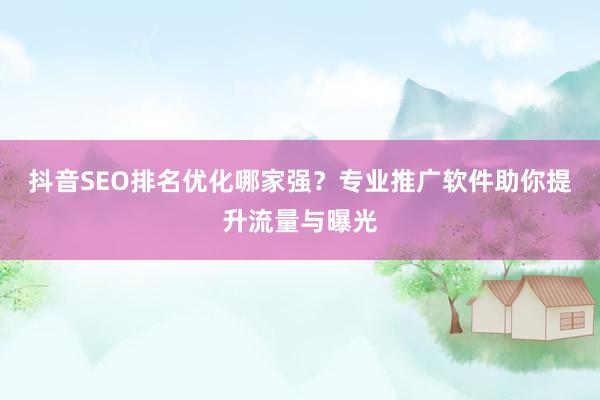 抖音SEO排名优化哪家强？专业推广软件助你提升流量与曝光