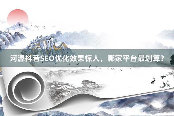 河源抖音SEO优化效果惊人，哪家平台最划算？